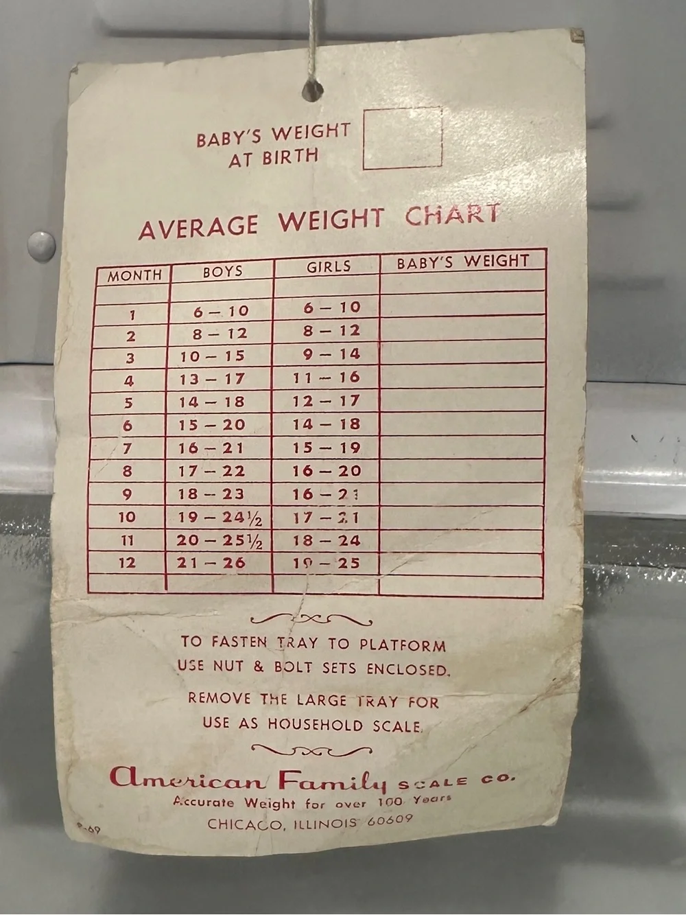 Vintage American Family Nurser Baby Scale – 30 lbs